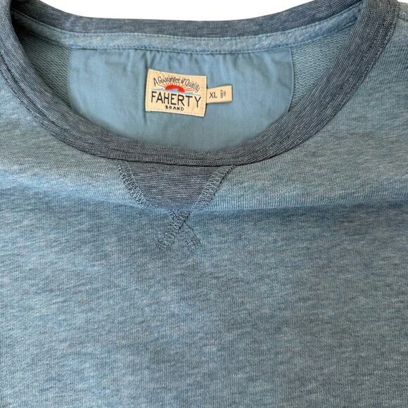 Faherty Men’s Blue Crewneck Sweatshirt Pullover Cotton Blend Preppy Casual XL - Picture 3 of 7